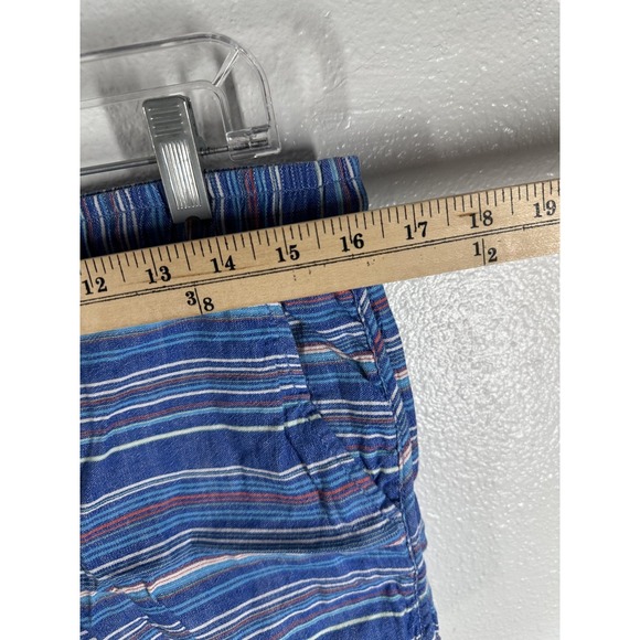 Gap Shorts Womens 8 Blue Striped Pull On Elastic Waist Casual Summer Lounge - Picture 7 of 9